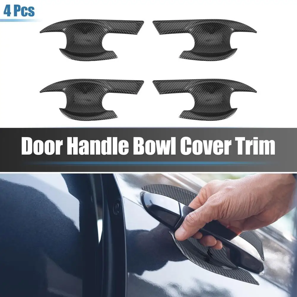 

4pcs Car Door Handle Bowl Cover Trim Carbon Fiber Pattern Protective Sticker Compatible For Civic 11th Generation 22