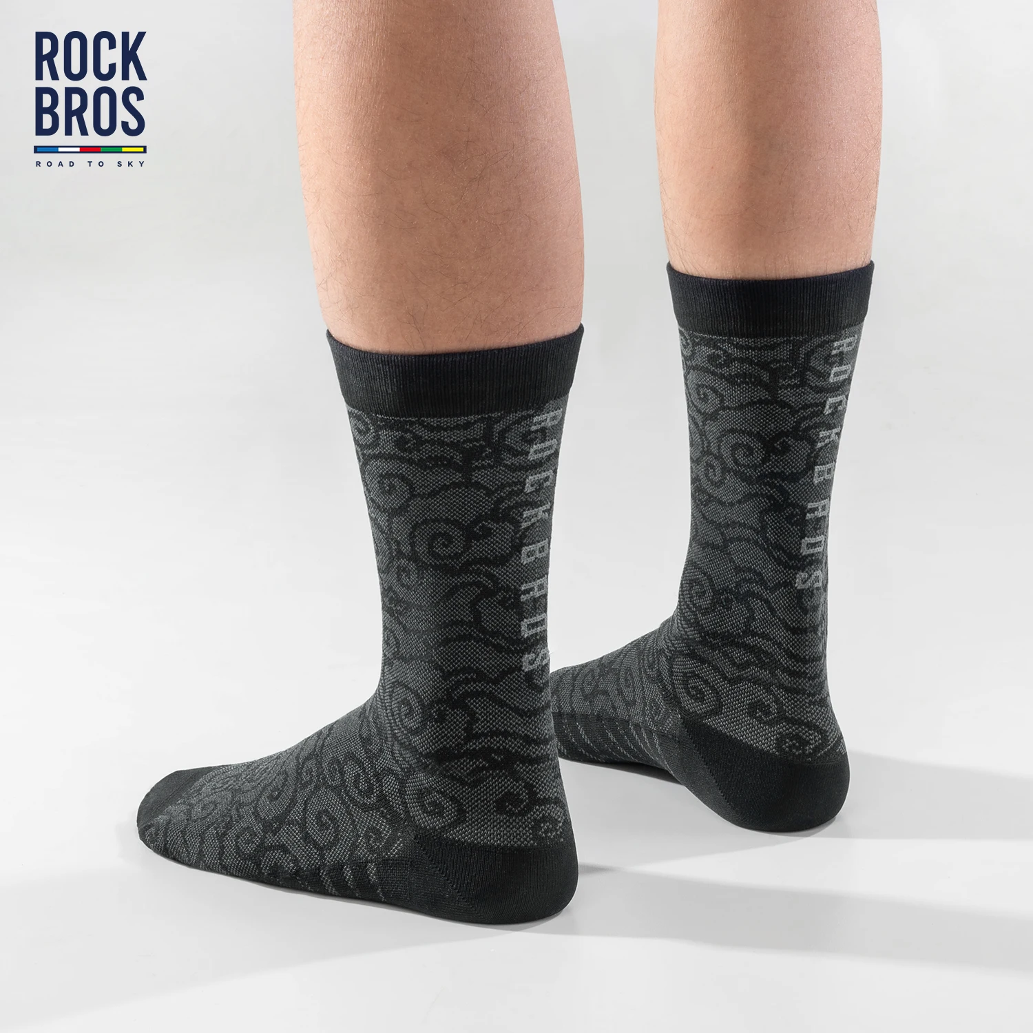 ROCKBROS ROAD TO SKY Professional Cycling Socks High Elastic Sweat-Absorption Deodorant Socks Knee-high Stockings Sports cycling socks