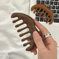 1Pc Natural Sandalwood Comb Wide Tooth Hair Comb Scraping Comb Scalp Massage Hair Comb Anti-static Hair Comb Suitable for All Hair Types - Image 6