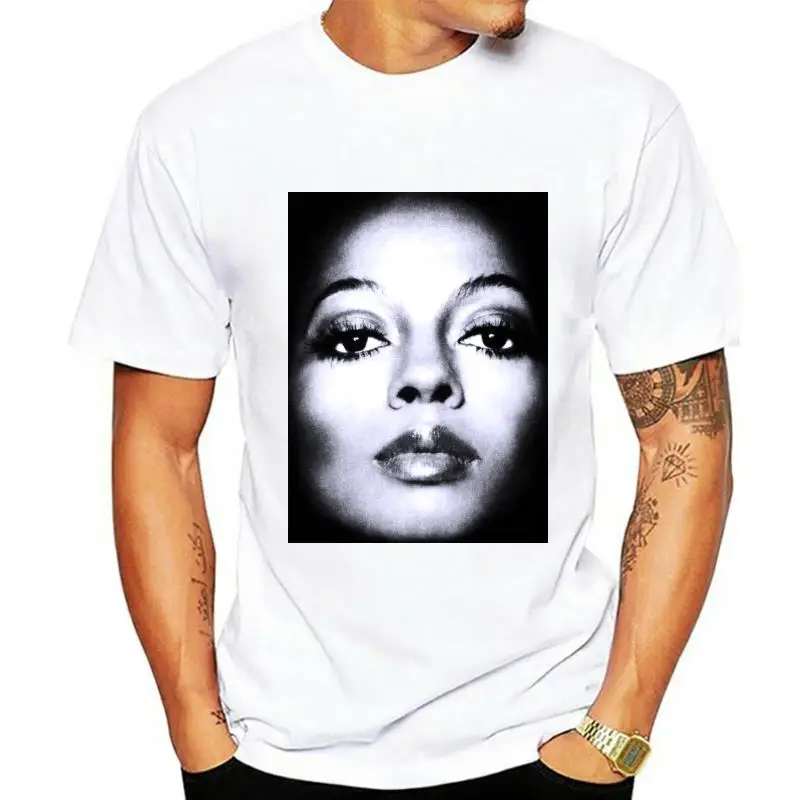 Diana Ross Face Diana Ernestine Earle Ross The Supremes T-Shirt Grigio Scuro