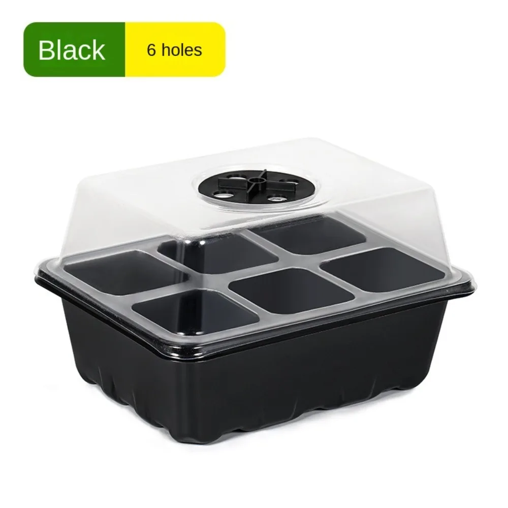 Hydroponic Germination Tray 6/12Grids Seed Starter Tray with Ventilation Hole Mini Greenhouse Cultivation Planting Box Seeds Growing Plant Germination Base