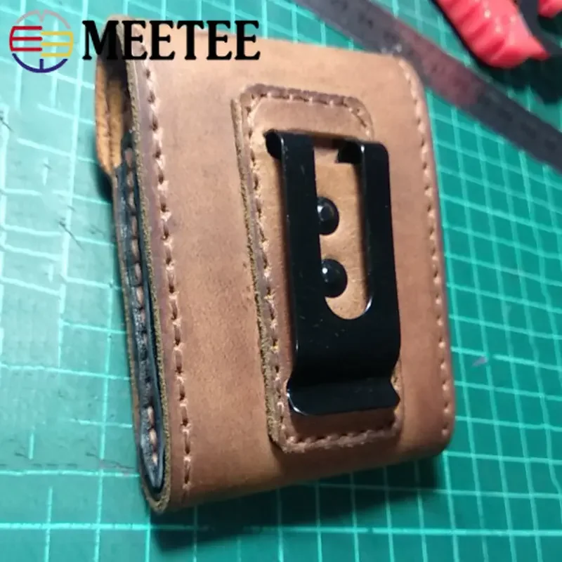 블랙 메탈 용수철 버클 벨트 홀스터 시스 클립 걸쇠 지갑 키 후크, DIY 허리 클립 루프 나사, 더블 홀 버클, 5 개, 10 개