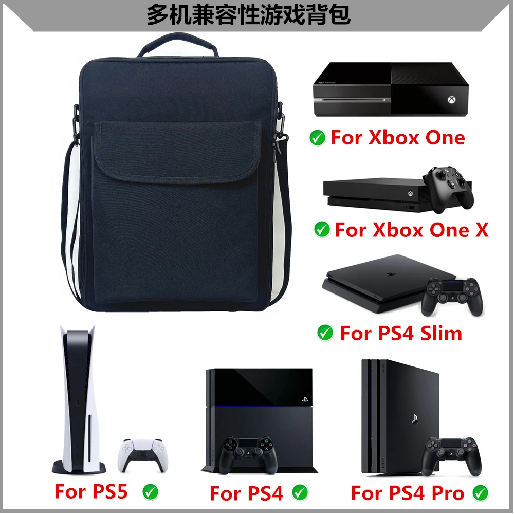 Gaming Carrying Case,Travel Shoulder Bag for Xbox One X PS5 PS4