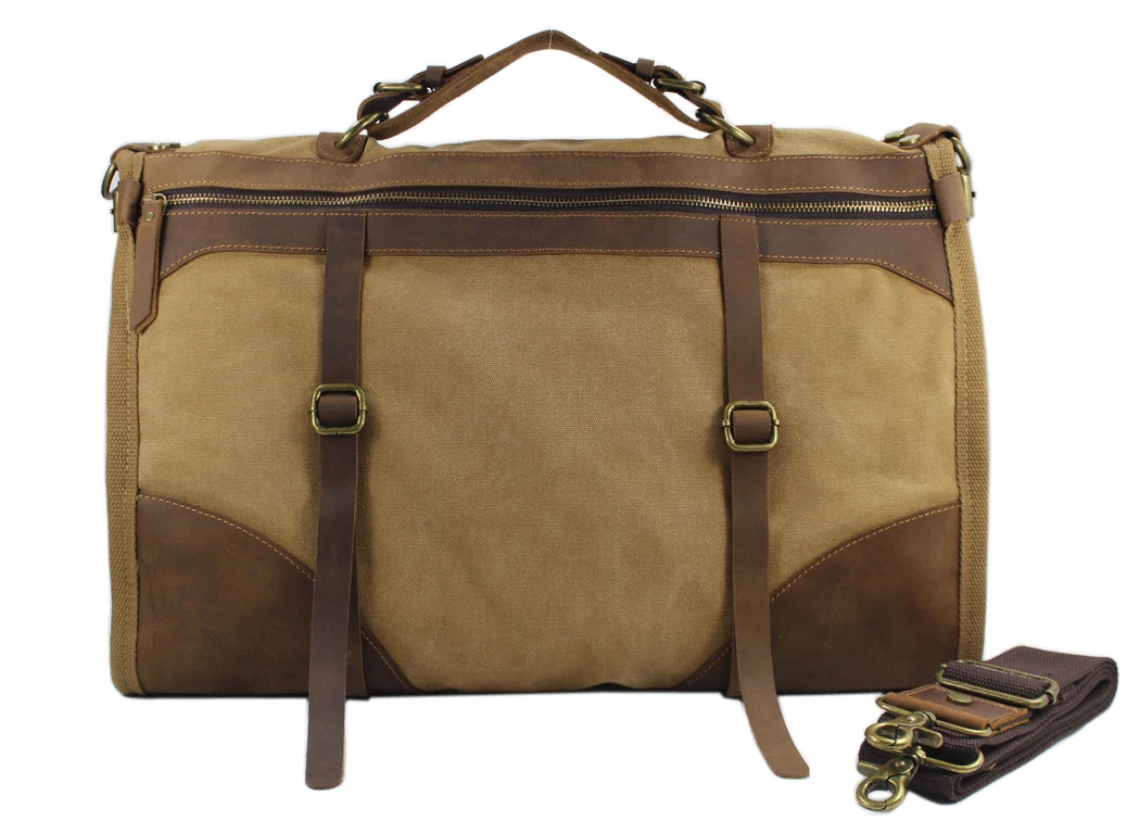 Vintage Retro military Canvas+革 men travel bags luggage bags men weekend Bag 人気 Vintage Retro military Canvas + Leather men travel bags luggage