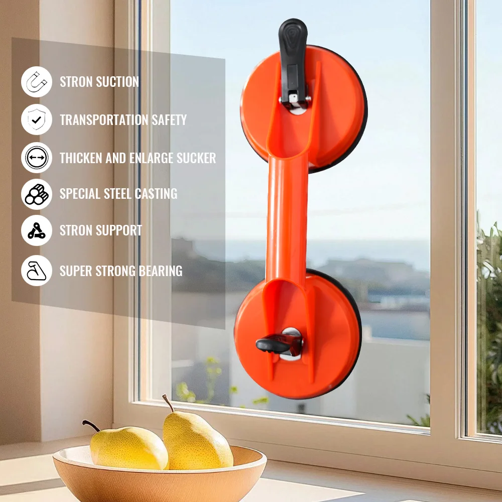 Glass Lifting Suction Cups Heavy Duty Vacuum ABS Handle Holder for Floor Tile Auto Car Windshield Repair Hand Tools