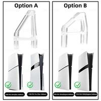 2Pcs Transparent Horizontal Stand For PS5 Slim / Pro Acrylic Triangle Base Holder Support Storage Stand for PS5 Slim Accessories - Image 2