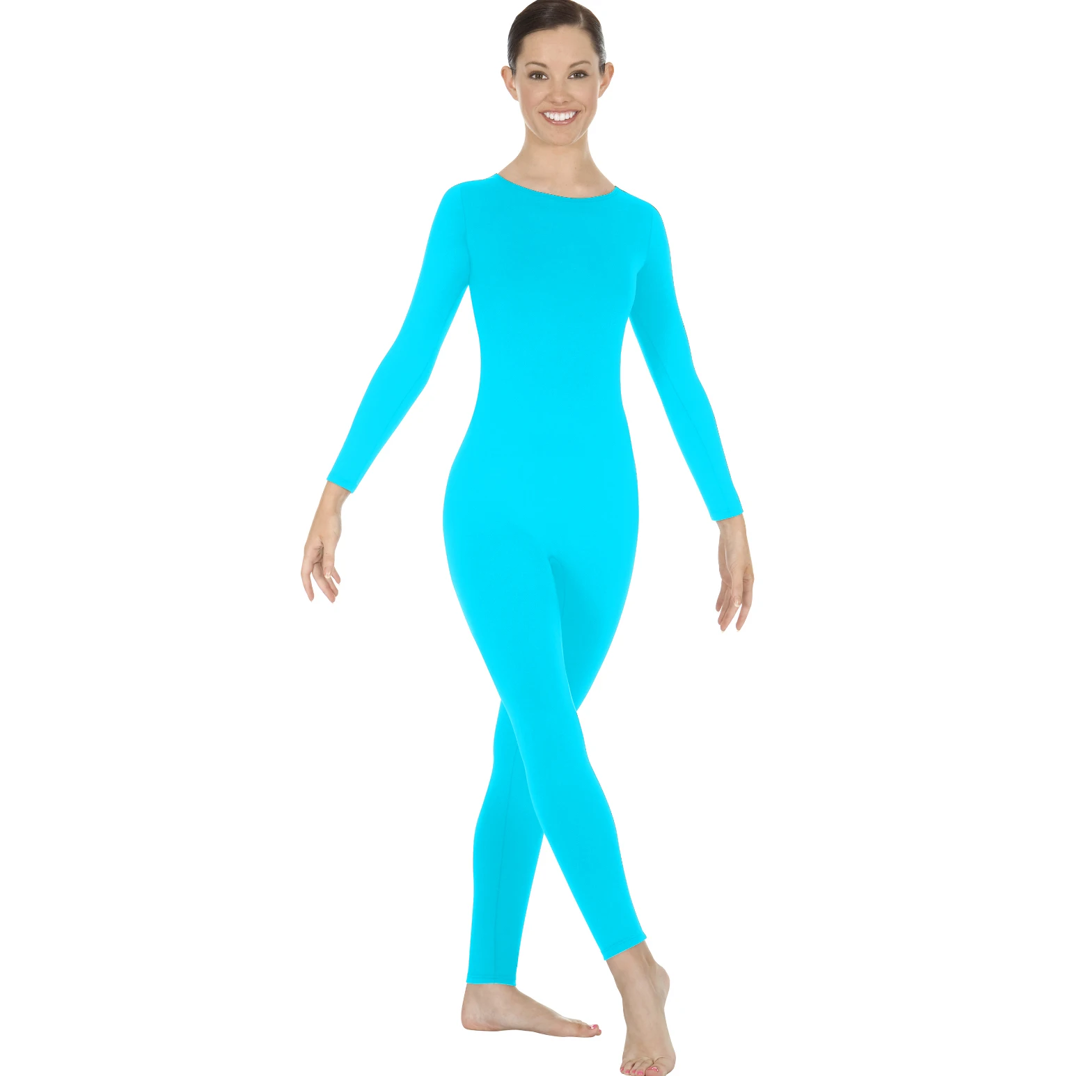 Ensnovo Adulto Spandex Dolcevita Manica Lunga Un Pezzo Unitard