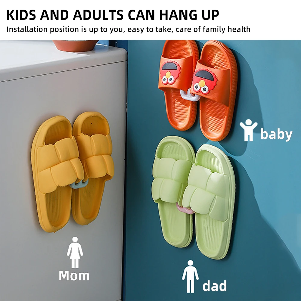 Shoe Rack Slipper Rack Self-adhesive Bathroom Simple Slipper Hook Wall Mounted Bedroom Storage