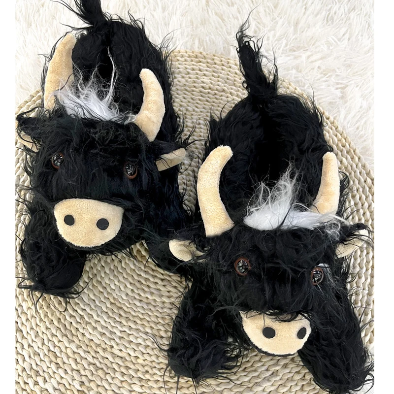 Highland Cow Slippers, Plush, Cozy Furry Slippers, Unique Valentine,  Birthday,moo Animal Slippers, Any Occasion Gift - Etsy