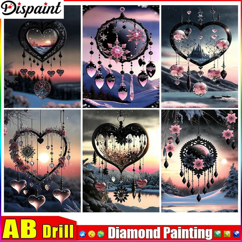 

Dispaint AB 5D, алмазная вышивка «сделай сам», полный дисплей, «ветряные колокольчики», алмазная живопись, квадратная/круглая Искусство декора