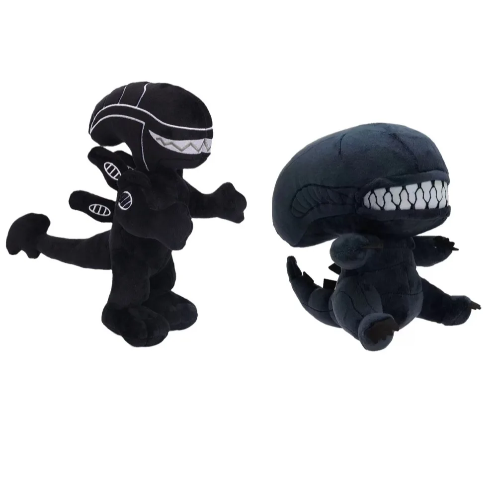 2023 New Halloween Dark Alien Stuffed Doll Alien Xenomorph Plush Doll Cartoon Plushie Stuffed Toy for Kids Xmas Birthday Gifts