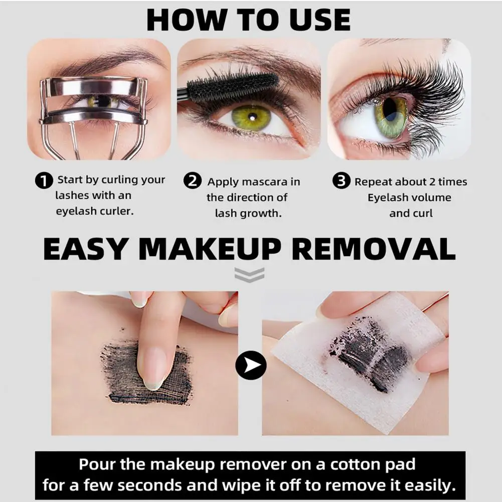 3D Curling Lash Mascara Non-Smudge Long Lasting Extension Eyelashes Setting Waterproof Liquid Mascara Makeup Tool