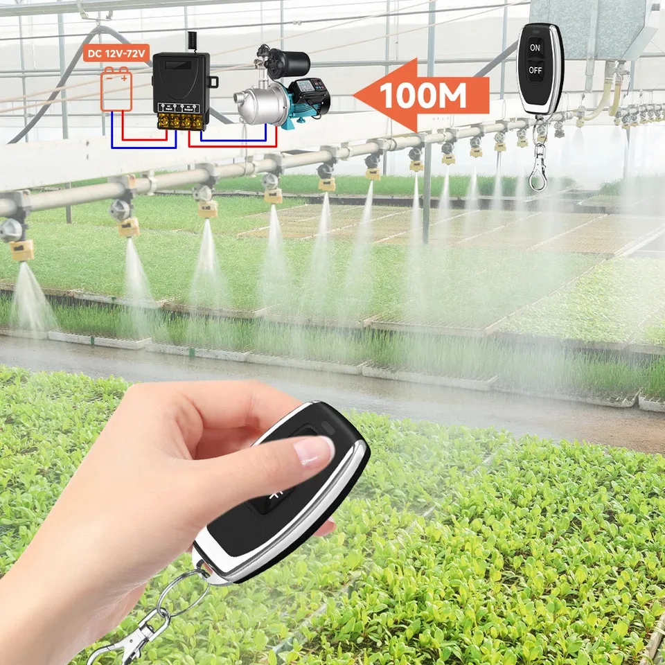 DieseRC Interruttore luce telecomando senza fili 433Mhz AC 220V 230V 30A ricevitore relè e 4 trasmettitori Radiocomando per pompa acqua leggera Elettrodomestici Irrigazione agricola