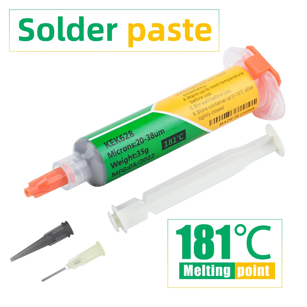 Sn62.8 Ag0.4Silver Solder Paste Melting point:181℃ Soldering For PCB IC Medium Temperature Mobile Phone Re pair BGA Welding Flux