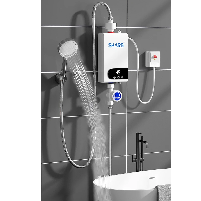 5500W Instant Water Heater Electric Hot Shower Mini Tankless Flow Fast  Heating Digital Display Stainless Steel Kitchen Bathroom - AliExpress