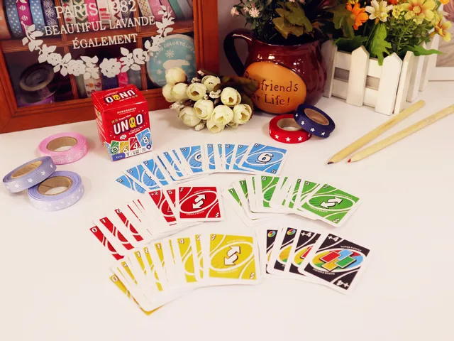 Mini UNO Games Family Funny Entertainment Board Game Playing Cards Kids Toys Gift Box uno Card Game For Children Birthday Gifts 6
