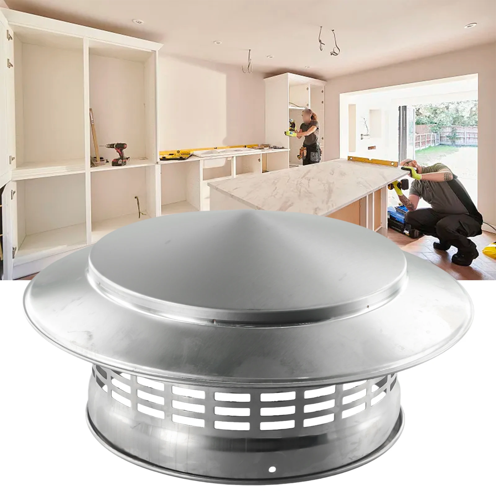 

Chimney Cap Stainles Steel 75mm/200mm Hood Exterior Wall Fresh Air Outlet Roof Roof Pipe Exhaust Vent Roof Installation