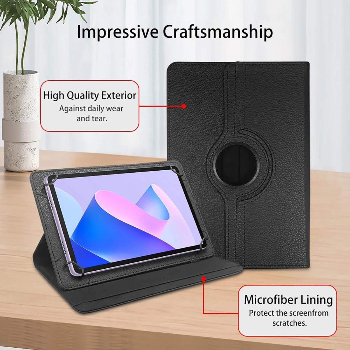 Elegant 360° Rotating Leather Tablet Case for 7.9-10.2 Inch Devices