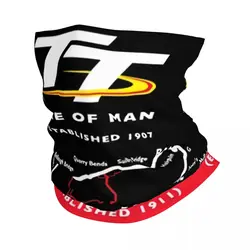 Isle Of Man TT Races Bandana Neck Warmer Women Men Winter Hiking Ski Scarf Gaiter Motorcycle Face Cover