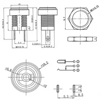 10/50PCS 5/10Pcs DC Power Supply Jack Socket Female Panel Mount Connector 5.5 2.1mm Plug Adapter 5.5x2.1 DC-022B - Image 3