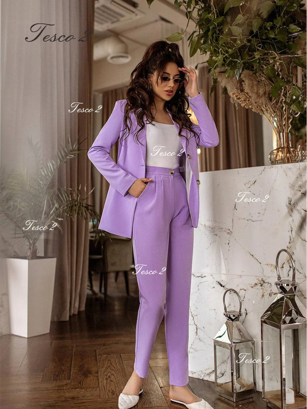 2 Pieces Women's Suit Europe Popular Fashion Elegant Women Suit Slim Fit Blazers Jacker Coat Trousers Pants