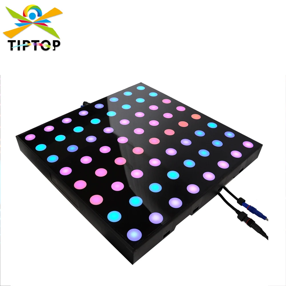 

TOPTOP 50CM X 50CM Led Tempered Glass Dancing Floor Wire Connect Power Cable DMX Cable 8X8 5050 RGB Leds 3IN1 Color Change