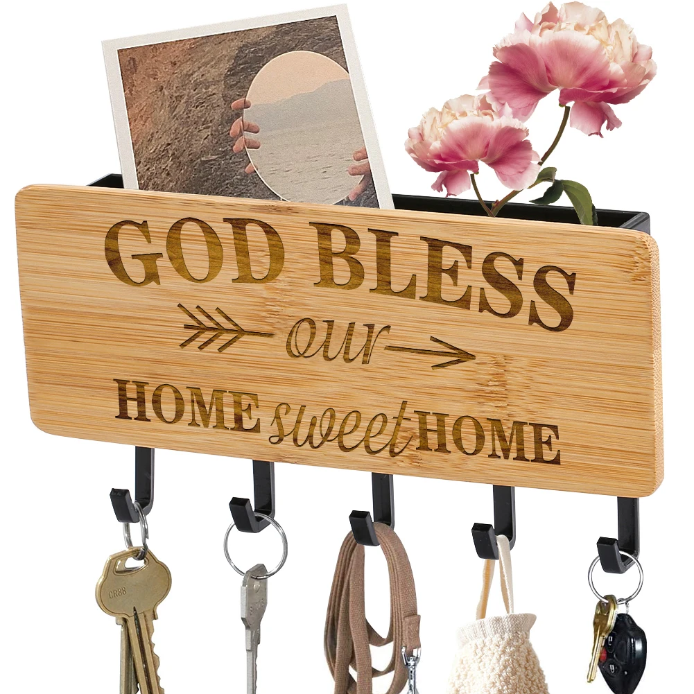 

Настенный держатель для ключей с гравировкой, на заказ