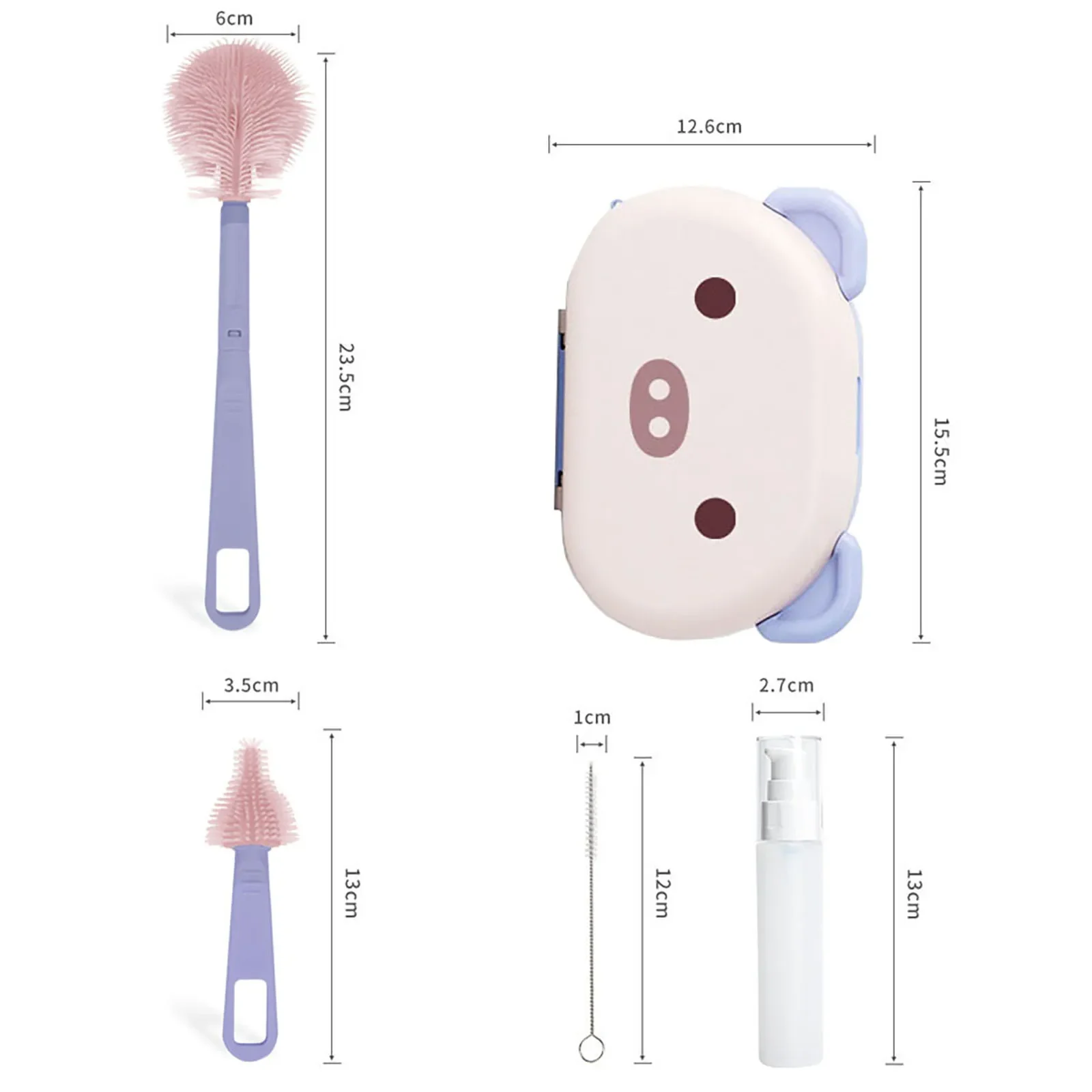 Baby Bottle Cleaner Brush Set Travel Size Drying Racks Silicone Cleaning Nipple Straw Cleaner Kit Soap Dispenser Organizer Case bottle brush,bottle cleaning brush,straw cleaning brush,cleaning brush,cleaning brush set