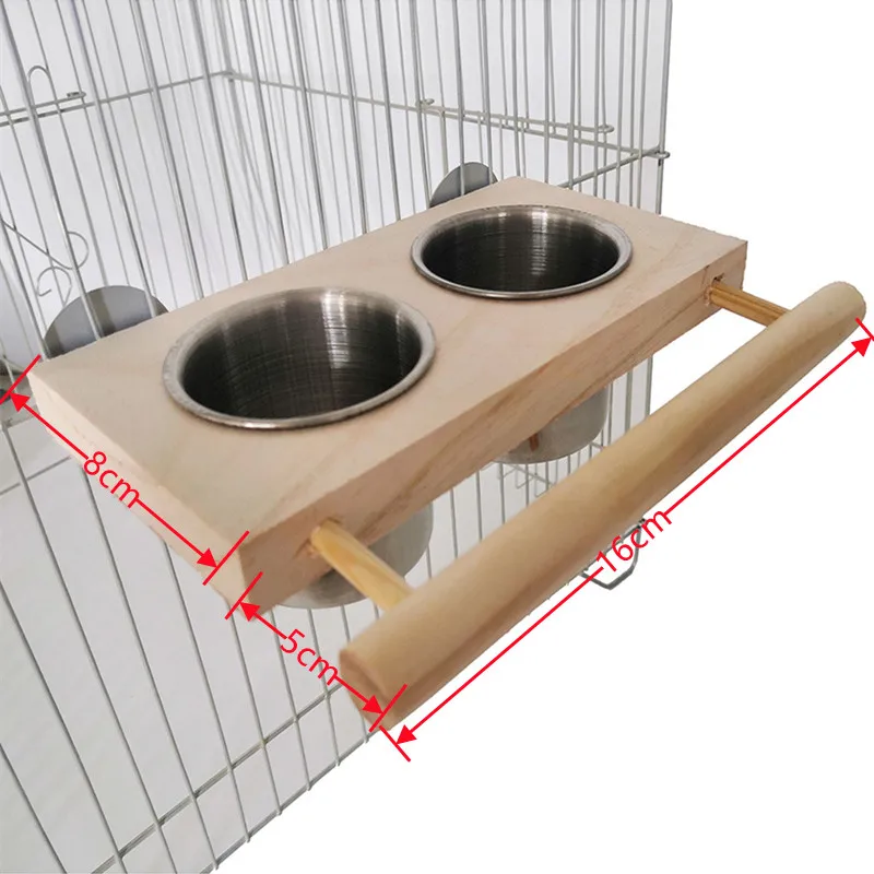 Parrot Stainless Steel Food Container Food Trough Cup Bird Feeder Bowl Drinking Bowl Water Cup With Bracket Bird Supplies