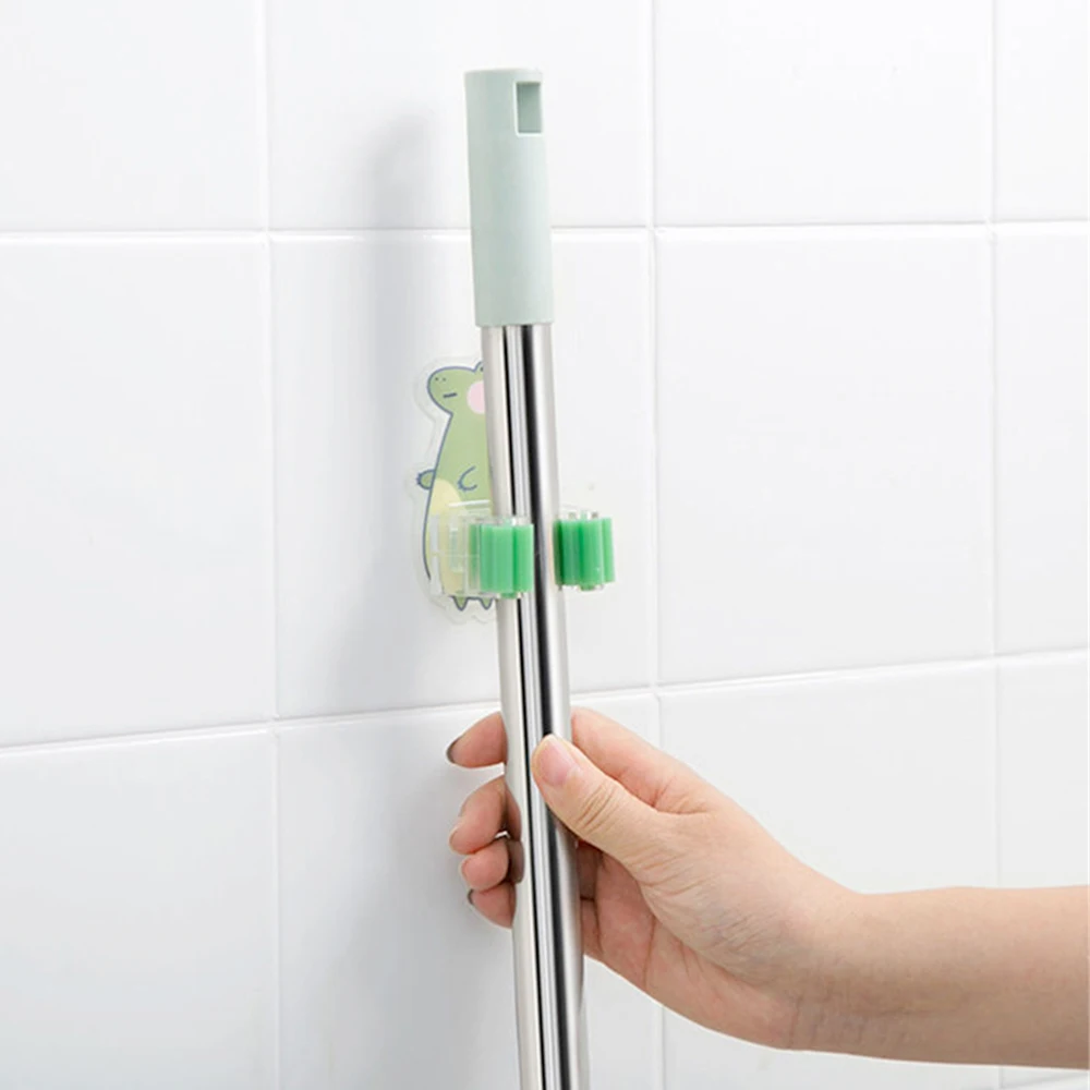 Mop Holder Self-adhesive Broom Stand Wall Mounted Mop Support Sweeping Brush Hook Storage Organizer Bathroom Kitchen Accessories