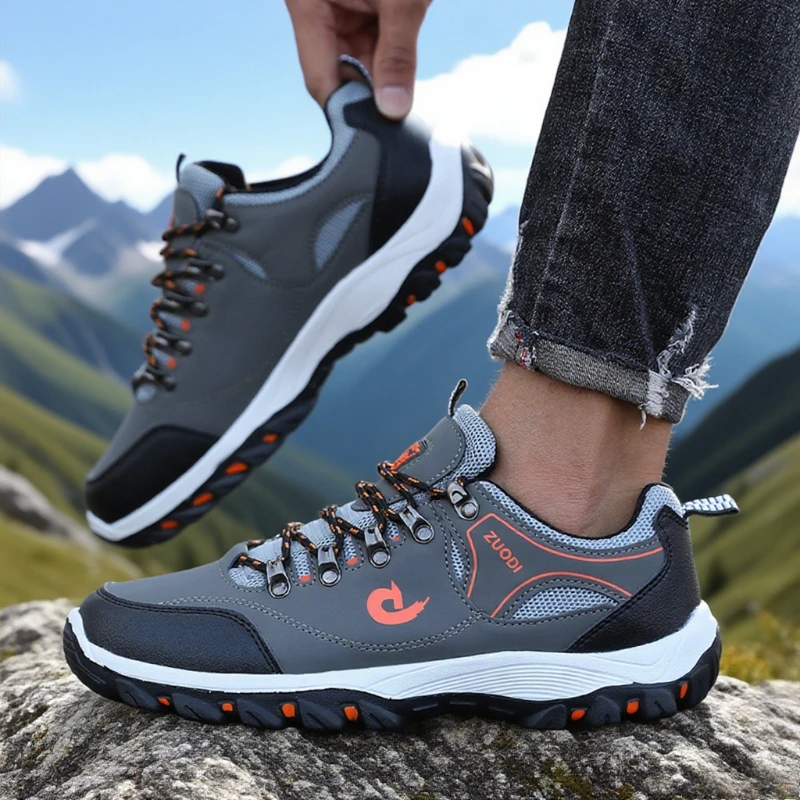 Men's Outdoor Hiking Shoes Lightweight Comfortable Breathable Shoe Waterproof Camping Running Shoes Male Tennis Walking Sneakers