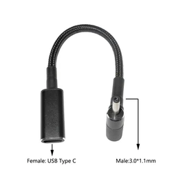 100W USB - C PD to DC Universal Laptop Charger Converter - Fast Charging Adapter Cable (3.0 - 1.1mm)