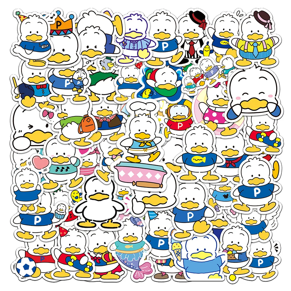 10/30/50pcs Sanrio Pekkle Cartoon Stickers Cute Duck Sticker Laptop Skateboard Suitcase Luggage Car Bike Phone Kid Toys Decal