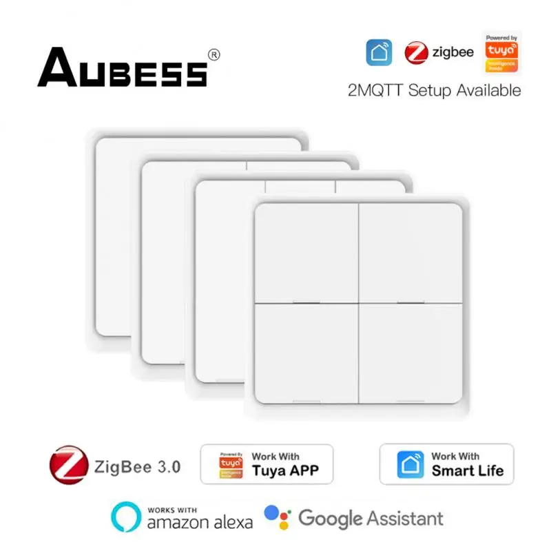 

4 Gang Tuya ZigBee Wireless 12 Scene Smart Light Switch Zigbee 2MQTT Smart Home Automation Scenario Smart Life Alexa Google Home