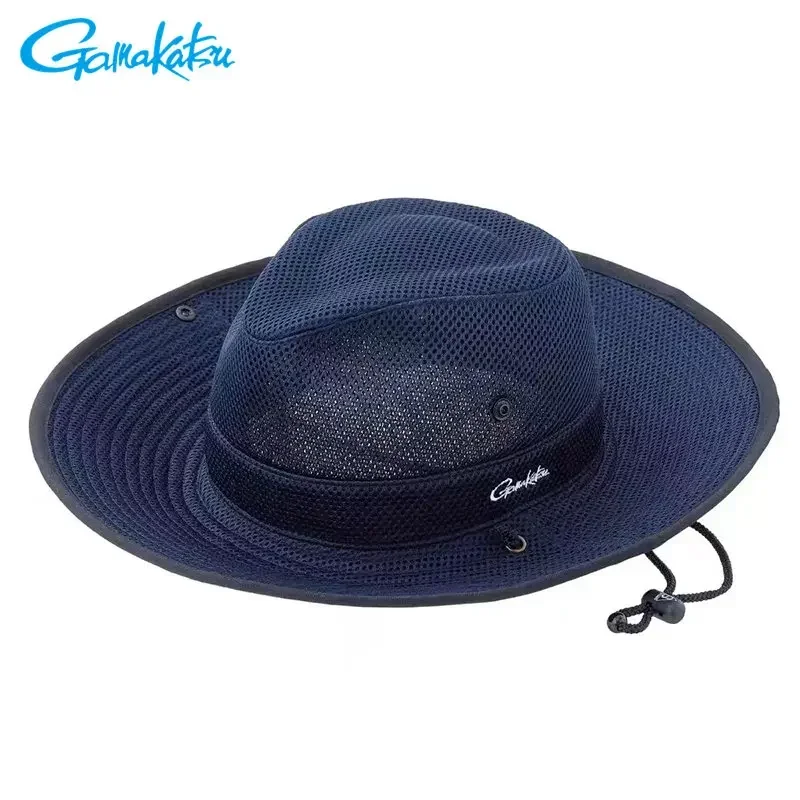 Fishing Hat Gamakatsu Bucket Hat with Adjustable Chin Strap Sunvisor Breathable Sunscreen Sandwich
