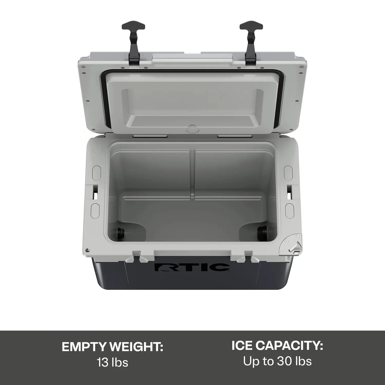 RTIC 32 QT Ultra-Light Hard-Sided Ice Chest Cooler, Dark Grey And Cool Grey, Fits 48 Cans