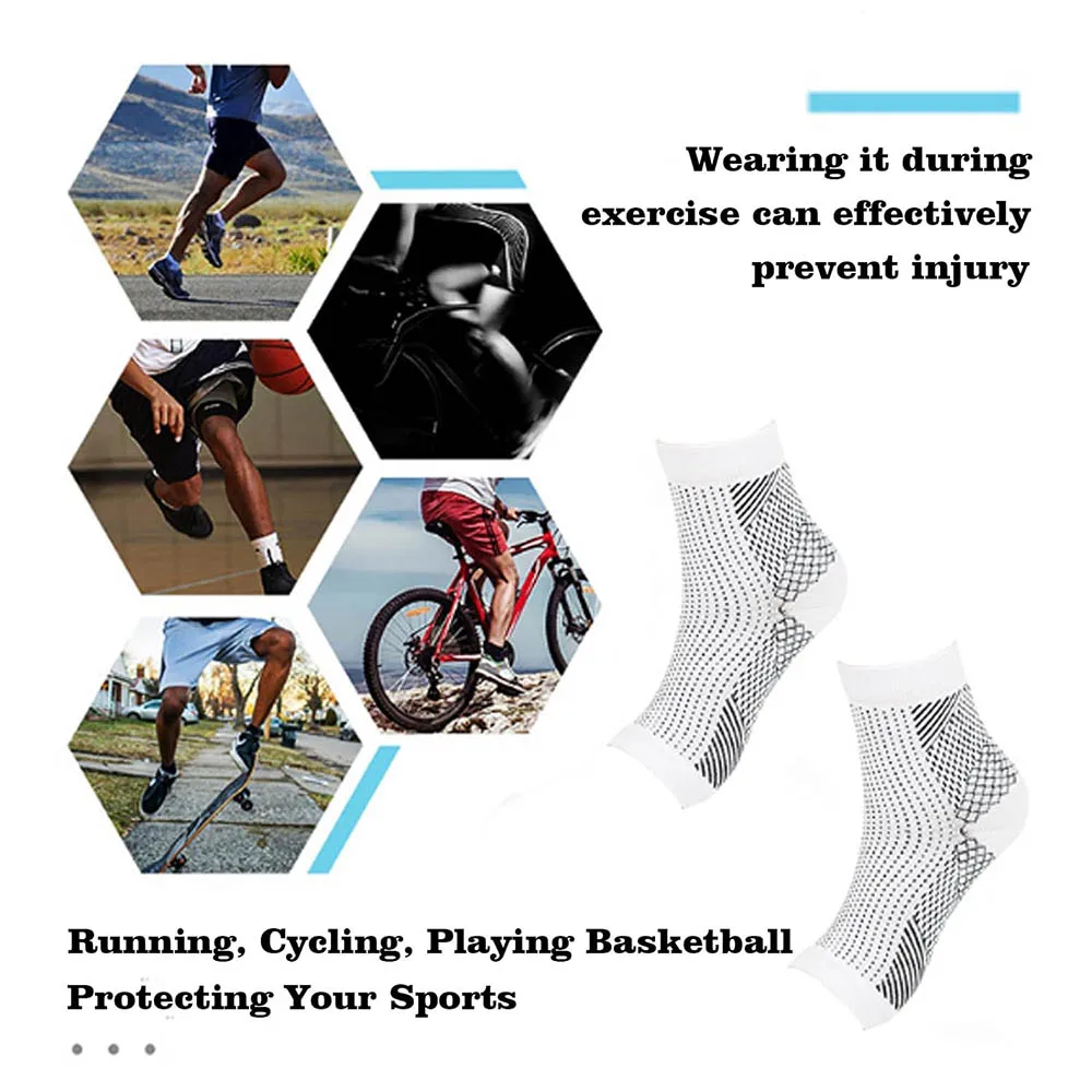 1 Paar Neuropathie-Socken Knöchelschutz Anti-Ermüdungs-Kompressions-Fußmanschette Stützstrümpfe Sport-Schutzausrüstung – Detail 6