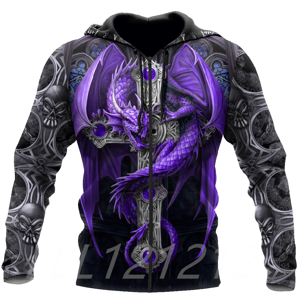 Men-s-zipper-hoodie-3D-printing-dragon-element-fashion-sweater ...