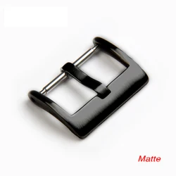 Sleek Stainless Steel Watch Band with Solid Square Button Clasp - Available in Silver, Black, and Rose Gold - 20mm (Matte Black)