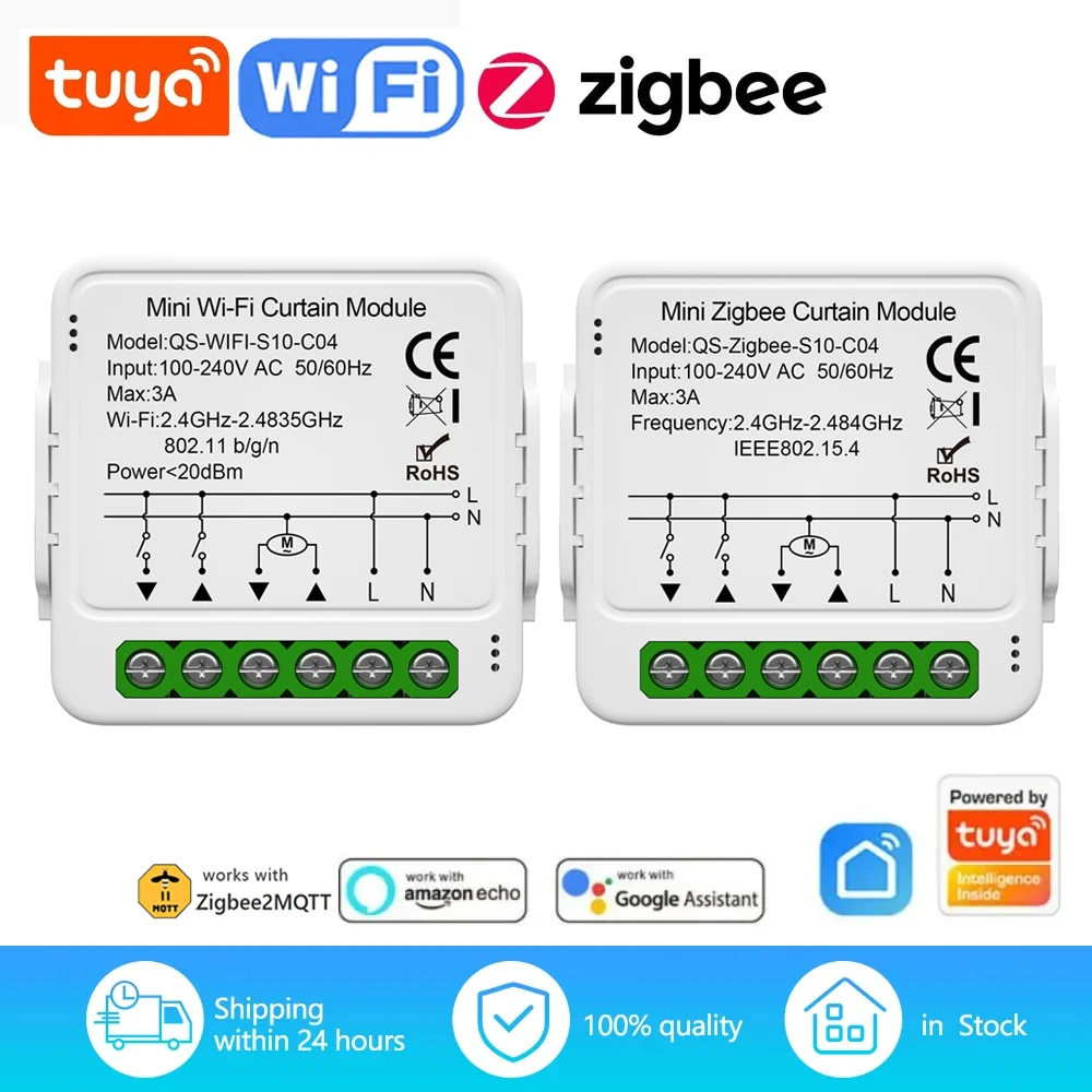 Tuya Wifi Zigbee Smart Curtain Switch Module Connect Tapparelle Shutter Motore Elettrico Funziona Con Alexa Google Home Smart Life