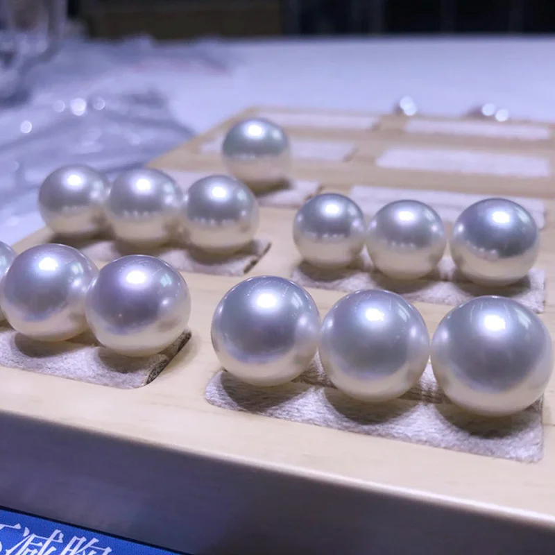 Huge Charming 13mm Natural Sea Genuine White Round Good Luster Jewelry Loose Pearl Natural Fashion Jewelry
