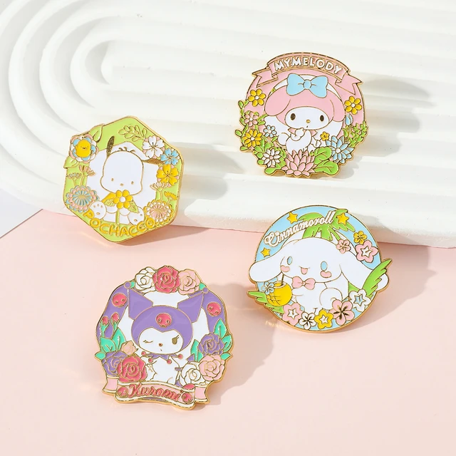 Anime Sanrio Hello Kitty Kuromi Enamel Pins Badge Backpacks Lapel