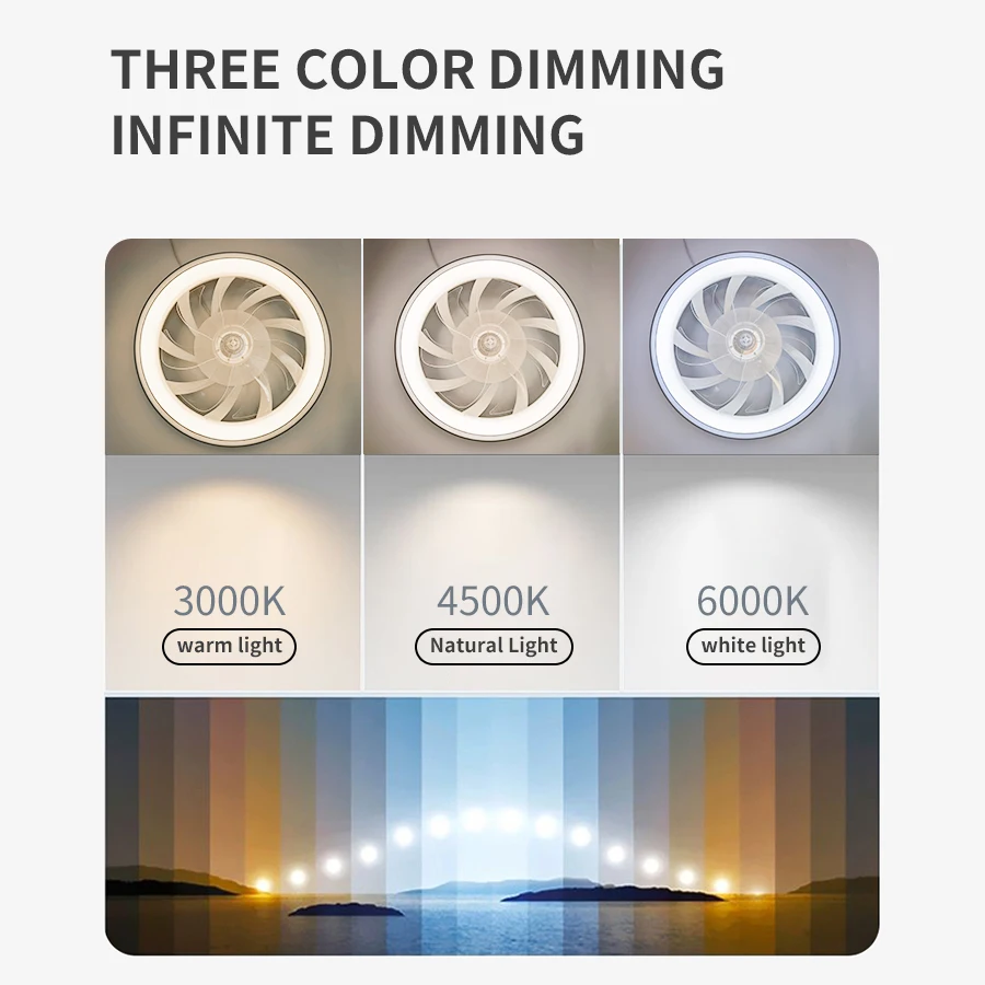 Ceiling Fan LED Ceiling Fan Lights LED Fan Light Intelligent Ceiling Light with Fan Remote Control Dimming Bedroom Decoration Invisible Air Blades