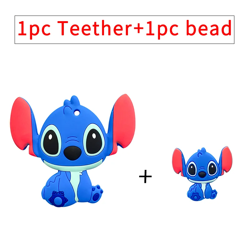 Teething Toys Teething Beads 2pc/set Silicone Cartoon Disney teething beads Food Grade Baby Pacifier Rodent Chews Tiny Rod Baby Goods Cartoon Teether