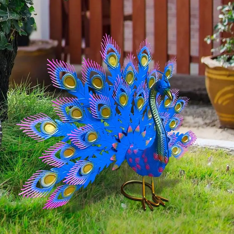 

1 Pcs Peacocks Lawn Sculpture Metal Peacocks Statue Sculpture Decorative Figurine Miniatures For Yard Balcony Garden Supplies