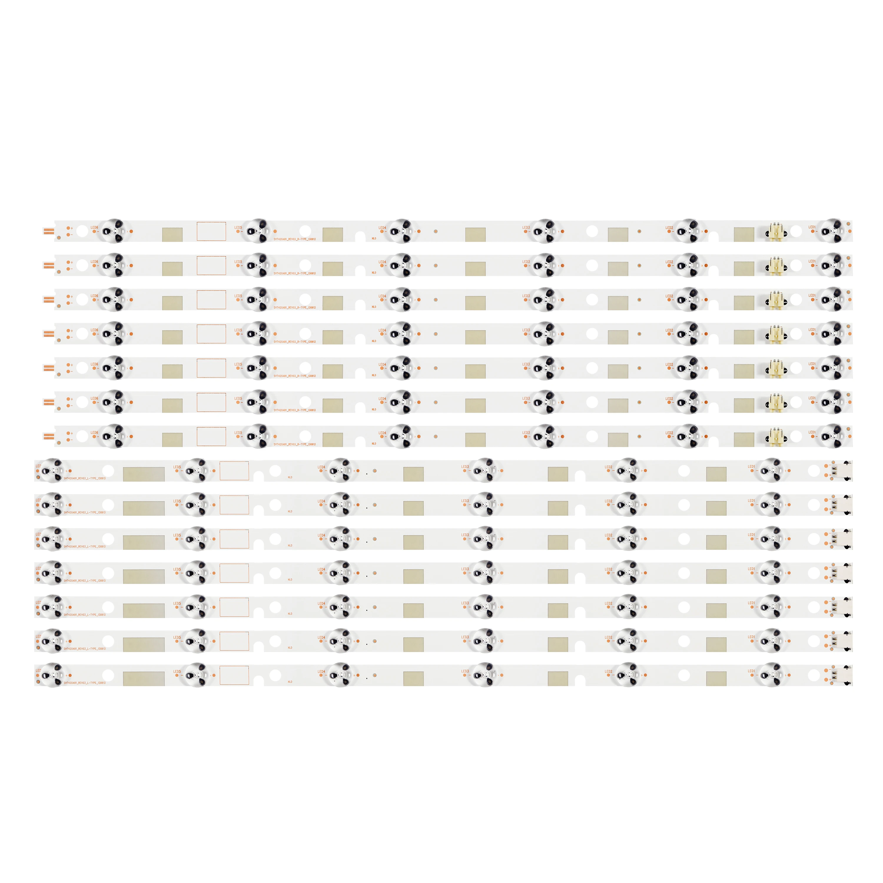 Conjunto Led Backlight Strip para Toshiba 42l7453d 42l7453rb 42l6463dg 42m7463d 96.42s28.001 Svt420a81 _ Rev03 Lc420duk sg k2 Novo 14 Pcs
