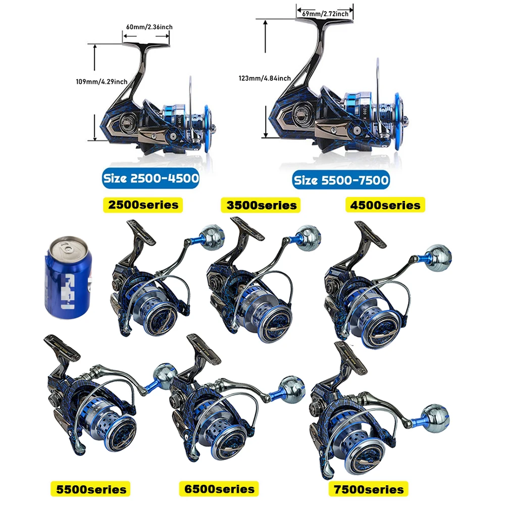 Spinning Fishing Reel 90% Full Metal Alloy Gear&Spool&Foot&Handle 5 + 1 Steel Ball Bearing Suit Saltwater spinning fishing reels fishing reels