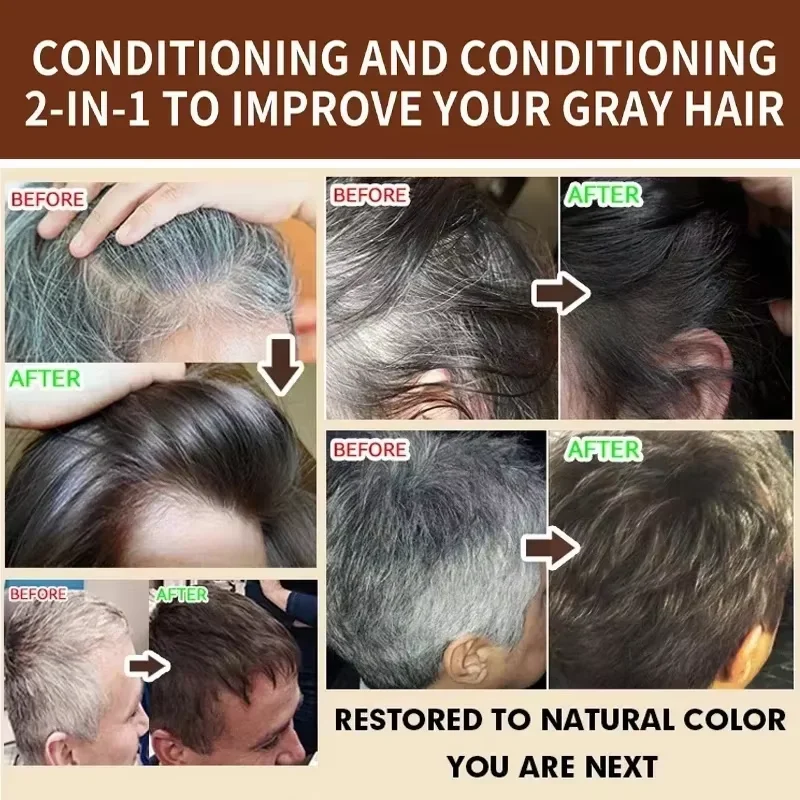 Pure Natural Herbal Hair Dye Shampoo 5 Minutes Change Hairs Color Non-irritating Repair Gray White Fashion Hair Care Women Men