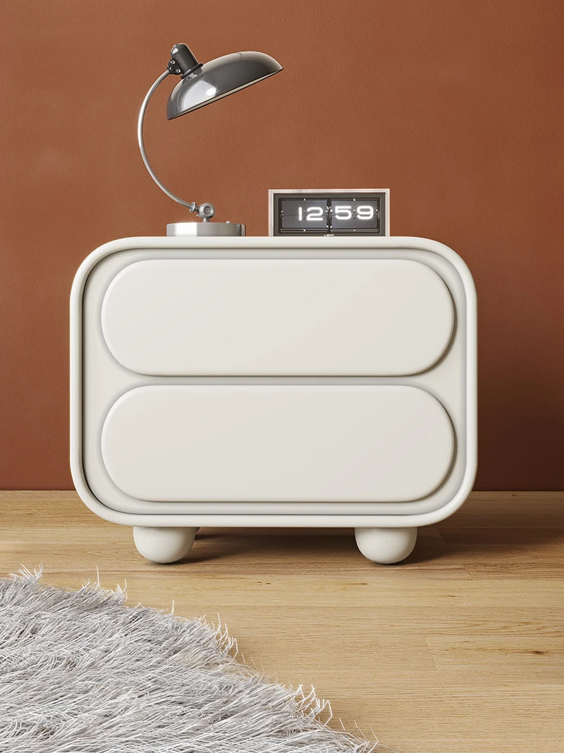 

Cream style children's bedside cabinet White bedroom Solid wood bedside storage cabinet Light luxury Modern simple small cabinet