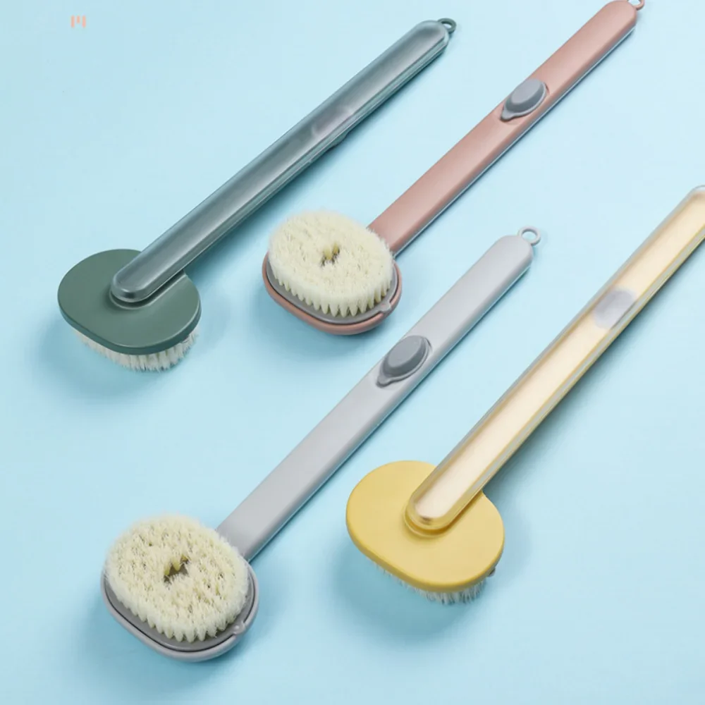 1pc Long Handle Liquid Bath Brush Exfoliating Scrub Body Scrubber Back Massager Cleaning Tools Shower Sponge Bathing Accessories 6